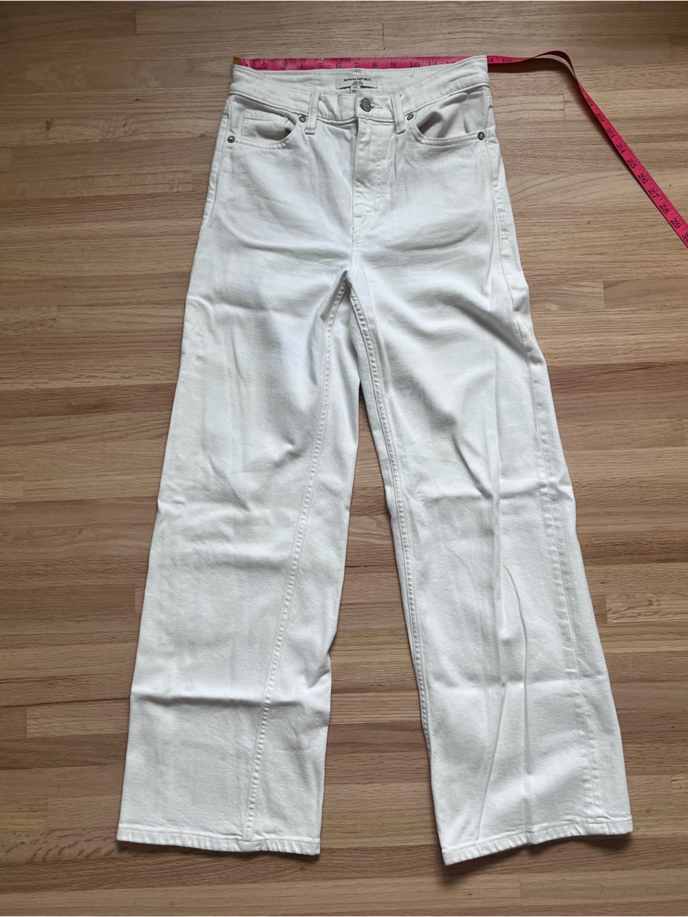 Banana Republic White Straight-Leg Jeans